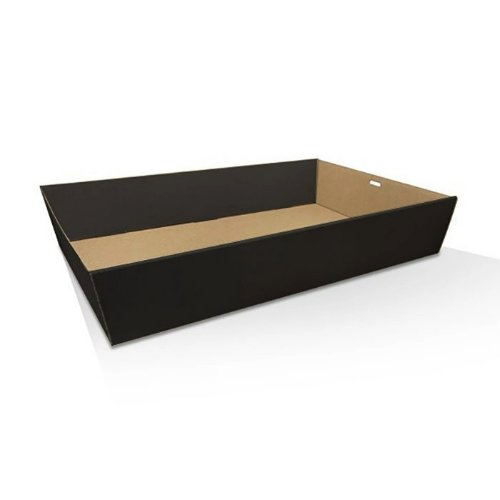 Black Corrugated Rectangle Catering Tray Medium Plus 50pc/ctn