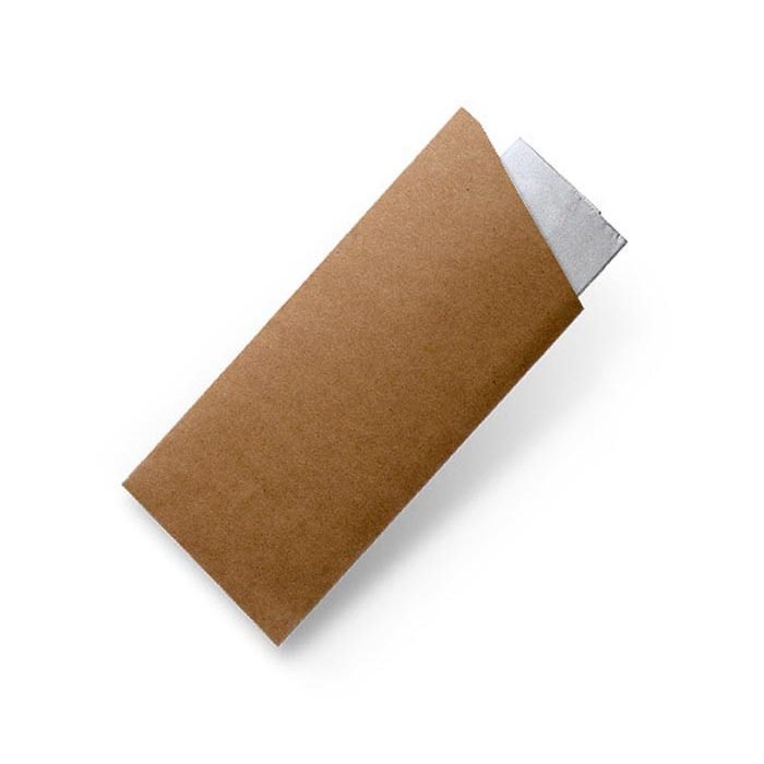 Kraft Cutlery Pouch With White Napkin 1000pc/ctn