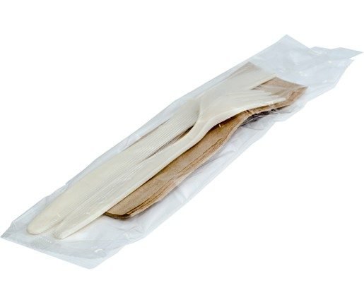 CPLA Fork Knife Napkin 6.5'' Set 250sets/ctn