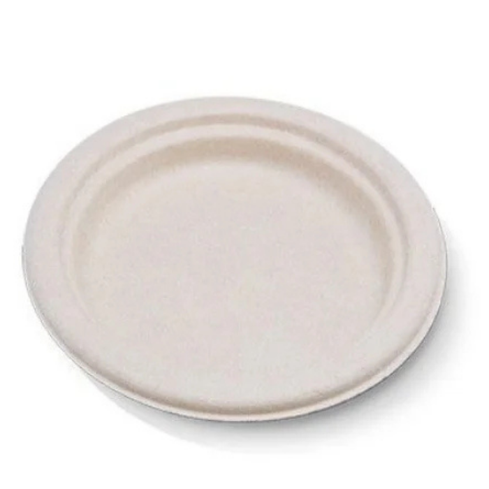 Unbleached Sugarcane Round Plate 9" 500pc/ctn