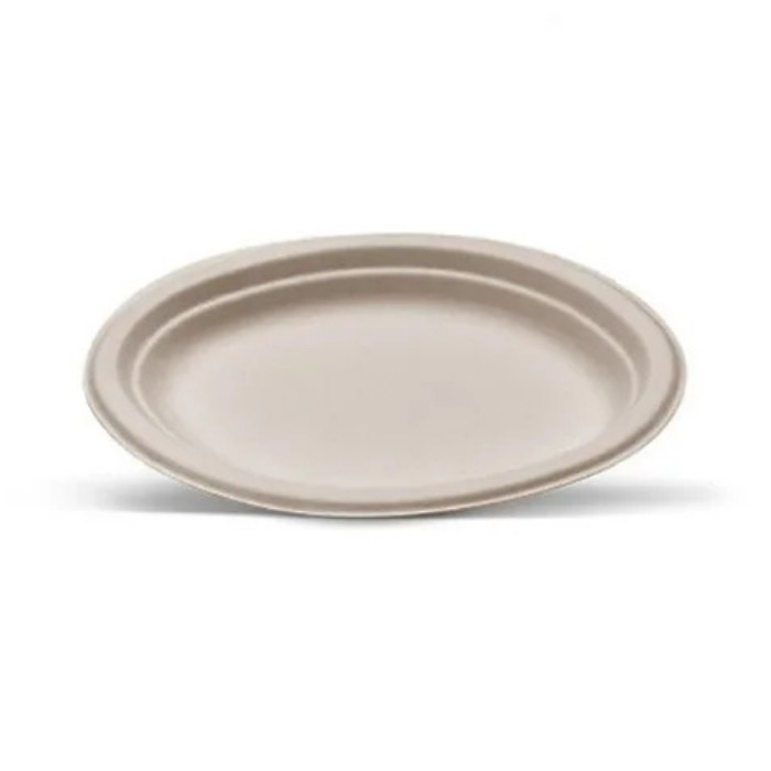 Unbleached Sugarcane Oval Plate Large 500pc/ctn