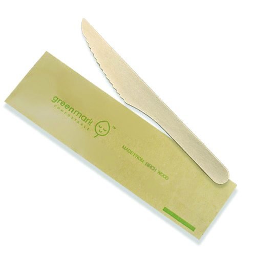 Wooden Knife 165mm Individually Wrapped 500pc/ctn