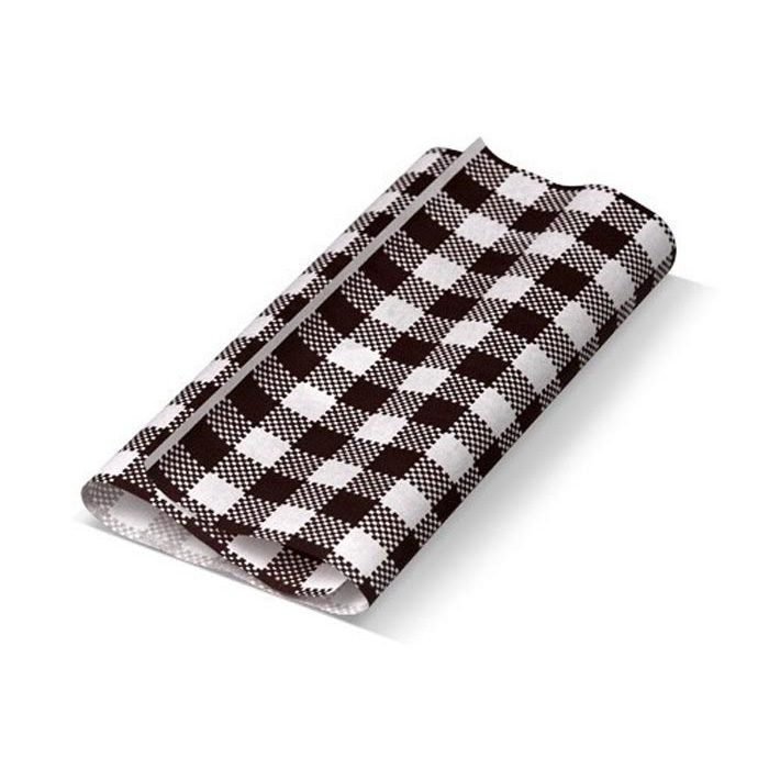 Gingham Printed Greaseproof Paper Black 200pc/pack