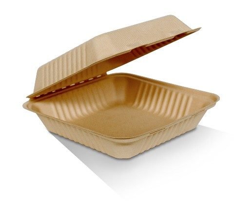 Unbleached Sugarcane Clamshell 9" 200pc/ctn