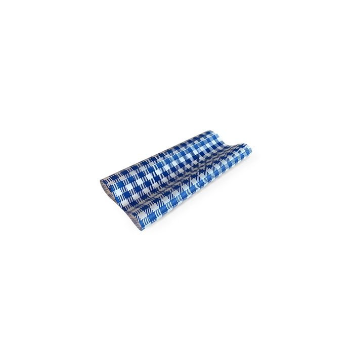 Greaseproof Paper Gingham Blue Half 400pc/pack