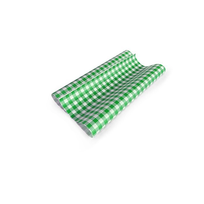 Greaseproof Paper Gingham Green 200pc/pack