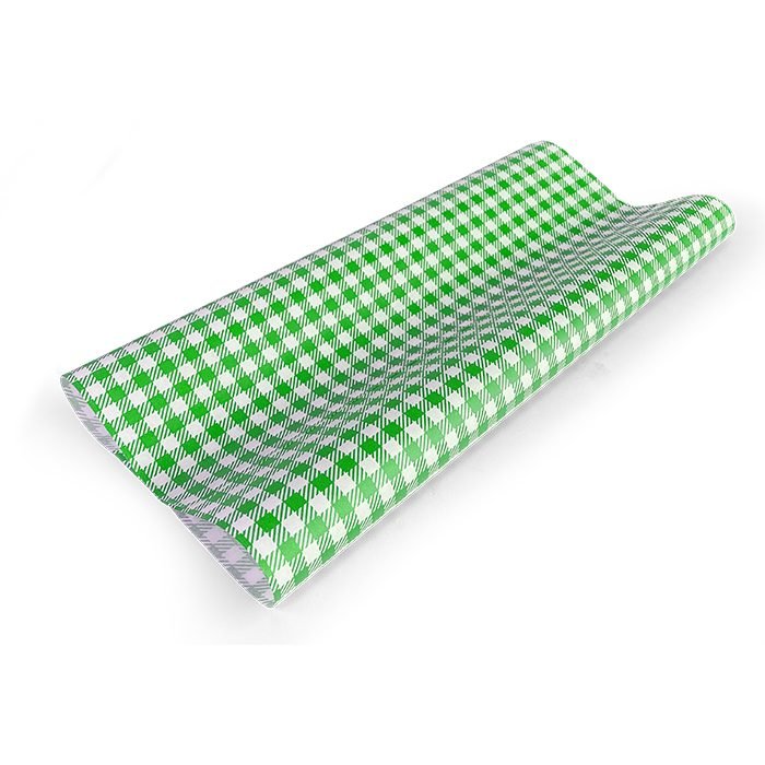 Greaseproof Paper Gingham Green Large 200pc/pack
