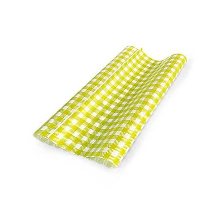 Greaseproof Paper Gingham Yellow 200pc/pack