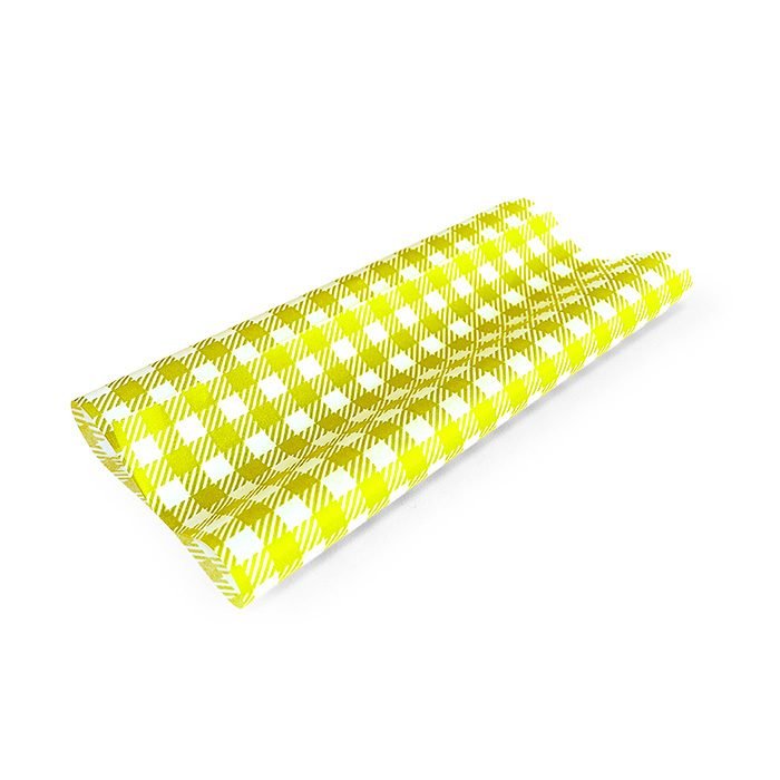 Greaseproof Paper Gingham Yellow Half 400pc/pack