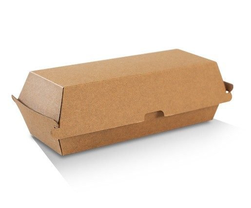 Hot Dog Box Brown Corrugated Plain Brown 200pc/ctn