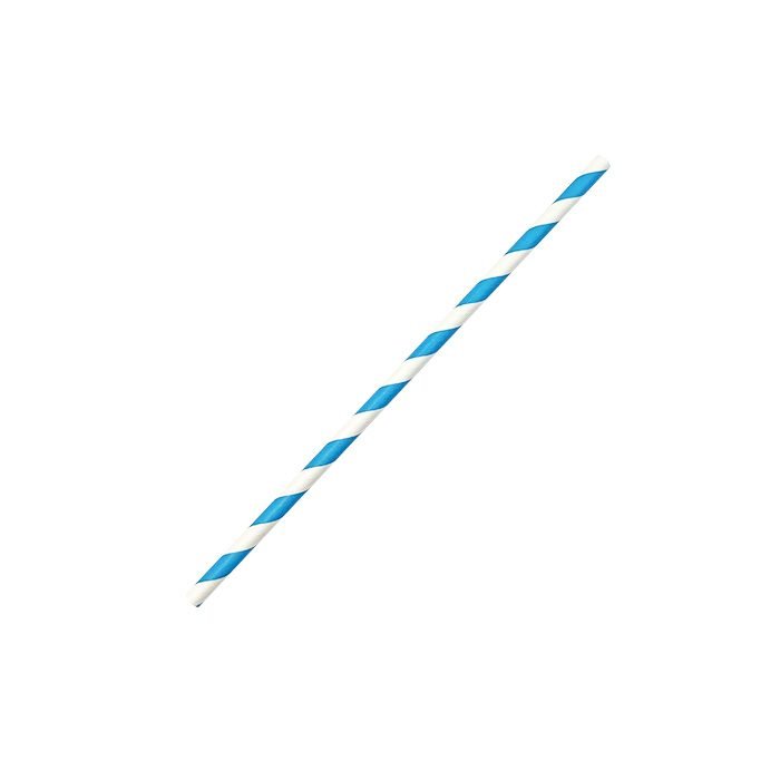 Paper Straw Regular Blue Stripe 2500pc/ctn