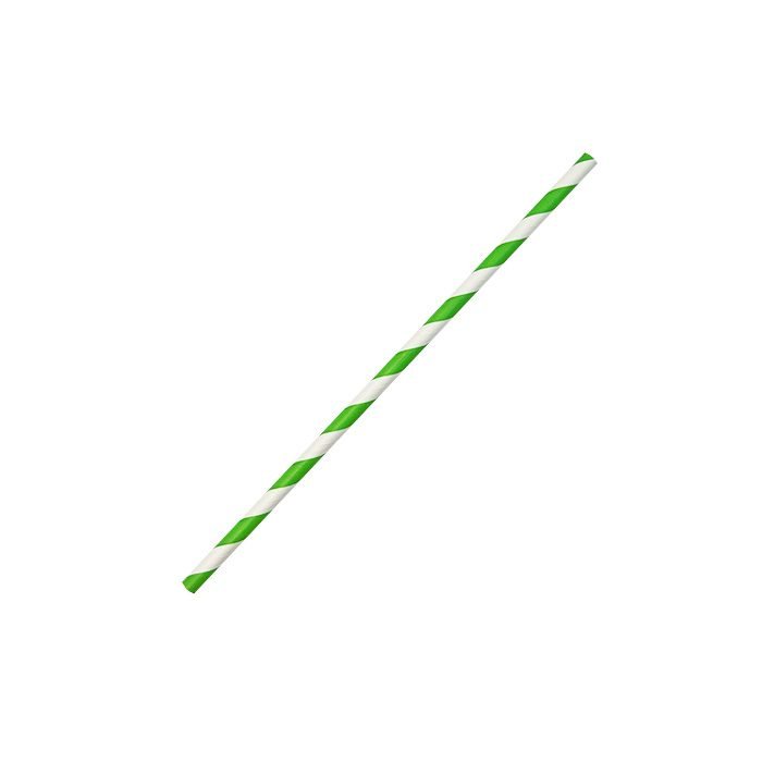 Paper Straw Regular Green Stripe 2500pc/ctn