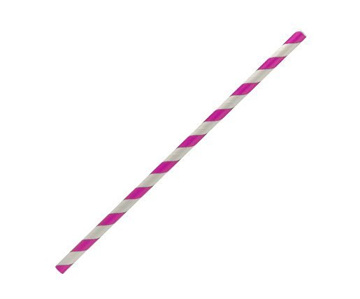 Paper Straw Regular Pink Stripe 2500pc/ctn