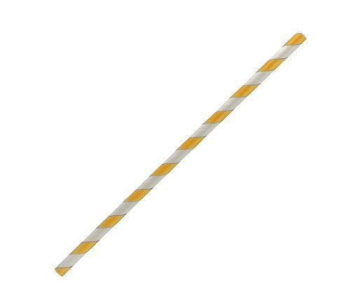 Paper Straw Regular Yellow Stripe 2500pc/ctn