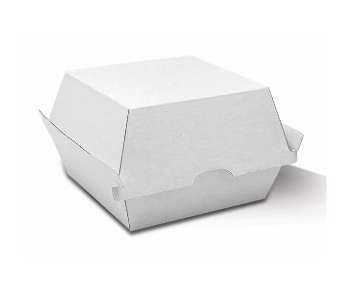 Burger Box White Corrugated Plain 250pc/ctn