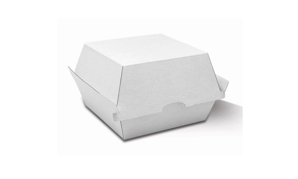 Burger Box White Corrugated Plain 250pc/ctn
