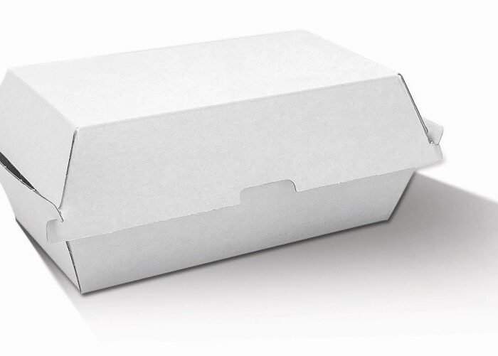 Snack Box Regular White Corrugated Plain 200pc/ctn