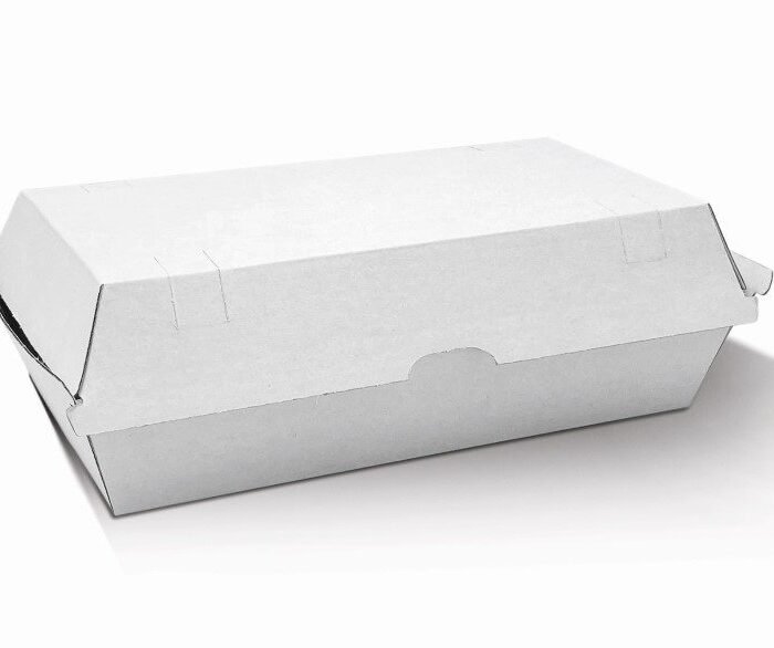 Snack Box Large White Corrugated Plain 200pc/ctn