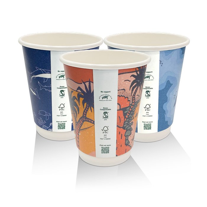 12oz Aqueous Coated Double Wall Cup Art Print 90mm 500pc/ctn