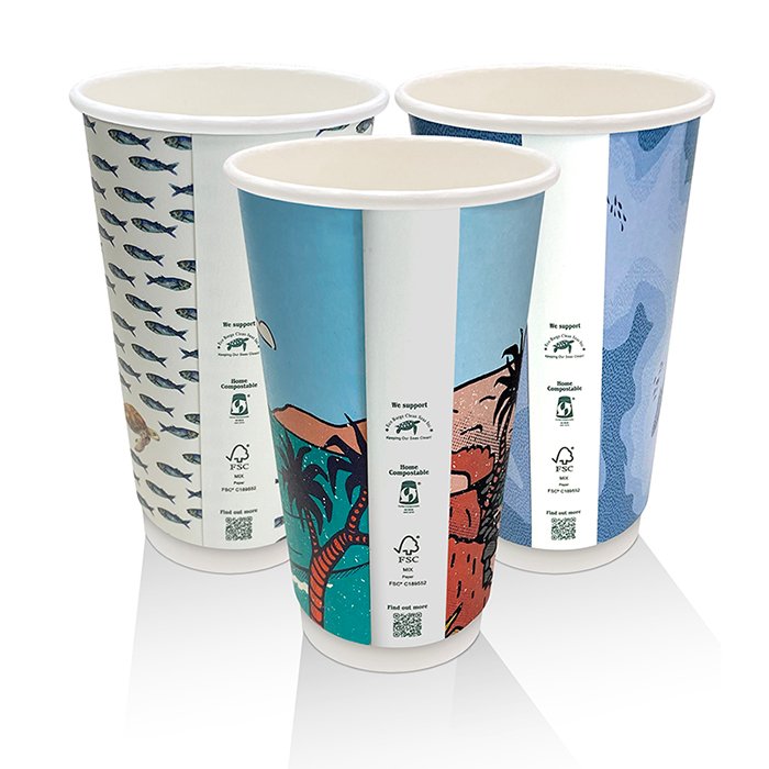 16oz Aqueous Coated Double Wall Cup Art Print 500pc/ctn