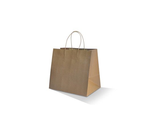 Brown Kraft Bag Twisted Paper Handle Takeaway Small 250gsm