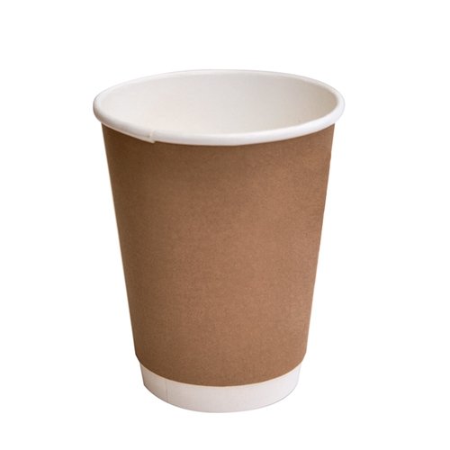 12oz PLA Coated DW Cup Brown Print 500pc/ctn