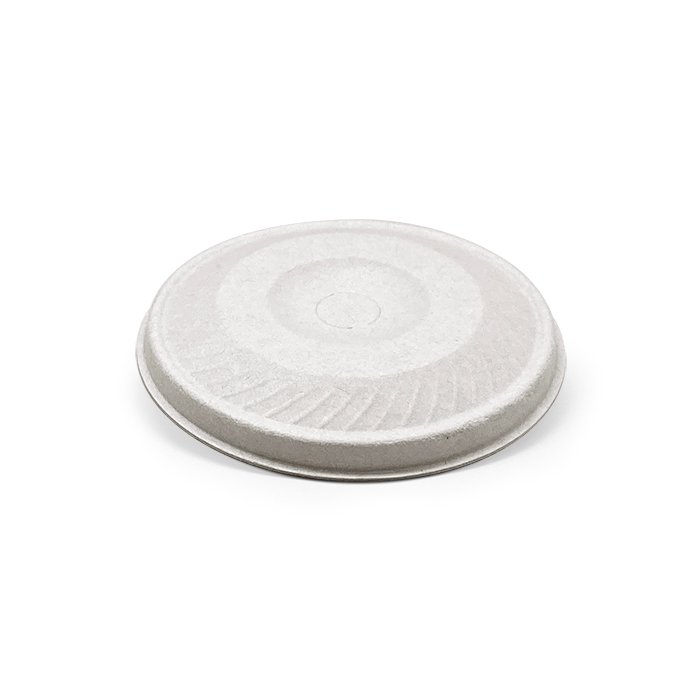 Bagasse Lid 90mm Flat Cup Lid White 1000pc/ctn