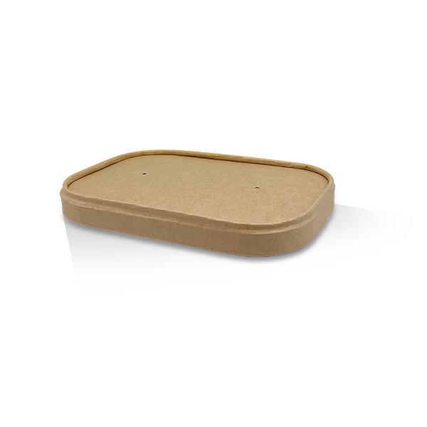 PLA Coated Kraft Rectangular Container Lid- Fit 500-1000ml 300pc/ctn