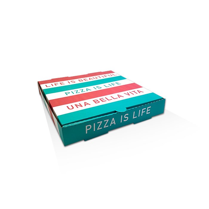 Pizza Box White Printed 10 Inch 100pc/pack
