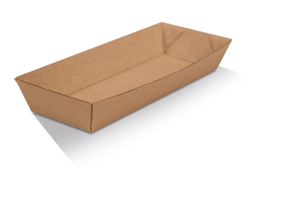 Hot Dog Tray Brown Corrugated Kraft Plain 600pc/ctn