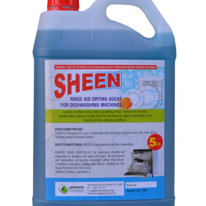 Sheen Auto Dish Rinse Aid for Commercial Dishwashers