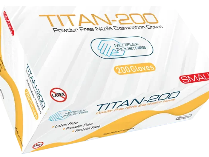 Mediflex Blue Nitrile Disposable Gloves (Titan 200 ) - CTN2000