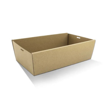 Brown Corrugated Rectangle Catering Tray Medium 80mm High Sides 50pc/ctn