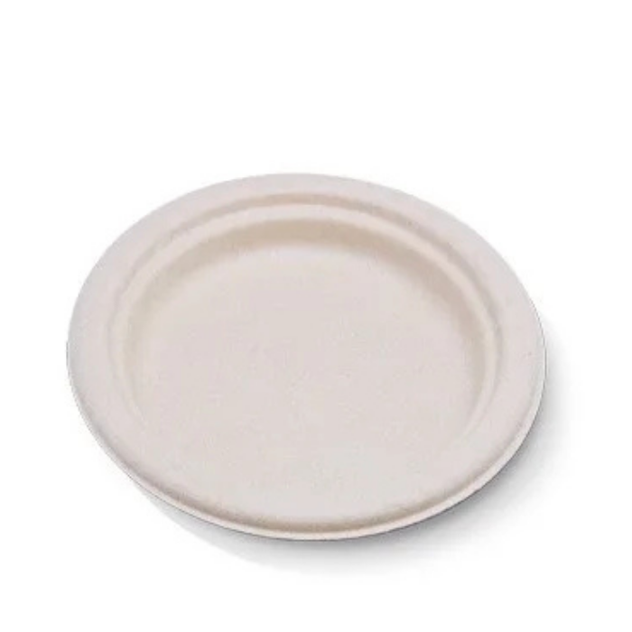 Unbleached Sugarcane Round Plate 7" 1000pc/ctn