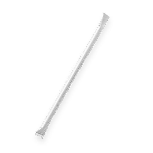 Paper Straw Flexi Plain White Individually Wrapped 2500pc/ctn