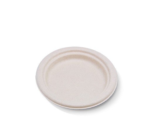 Unbleached Sugarcane Round Plate 7" 1000pc/ctn