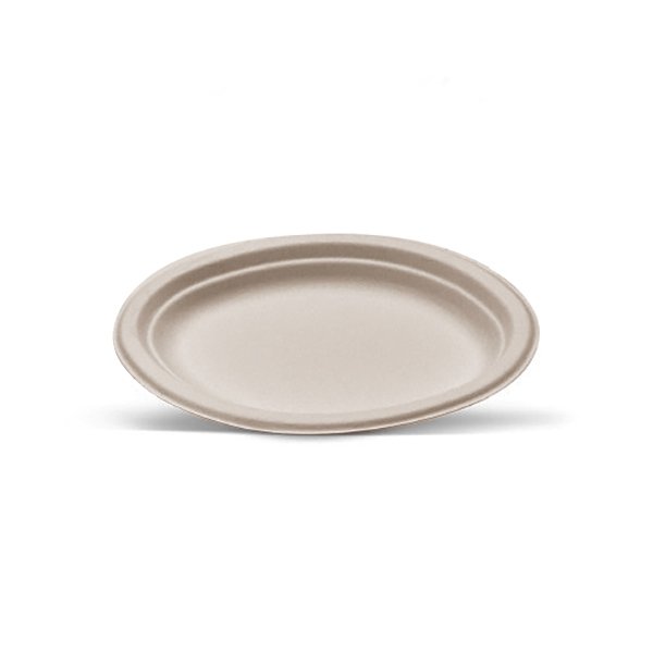 Unbleached Sugarcane Oval Plate Small 500pc/ctn