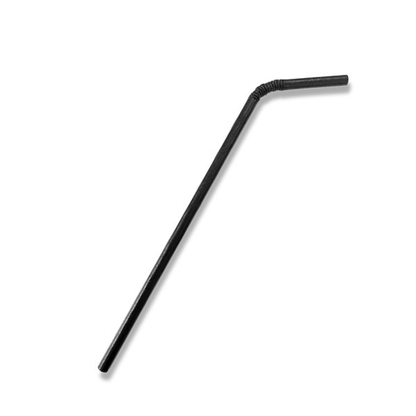 Paper Straw Flexi All Black 2500pc/ctn