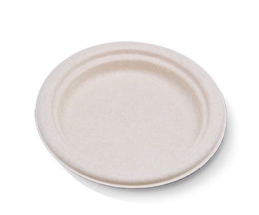 Unbleached Sugarcane Round Plate 10" 500pc/ctn