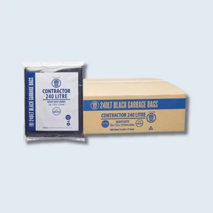 Black Garbage Bags & Bin Liners, 240L - CTN100