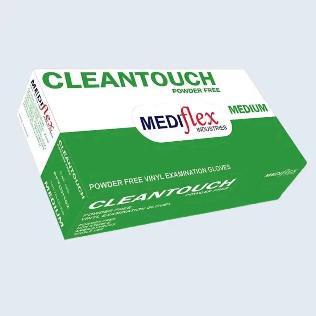 Mediflex CleanTouch Clear Vinyl Gloves: Powder‑Free 100 pk - CTN1000