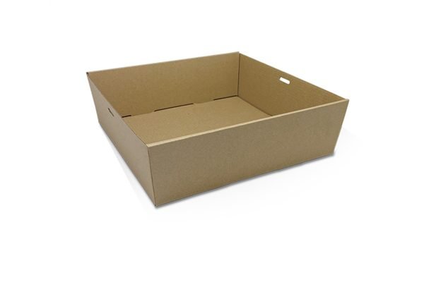 Brown Corrugated Square Catering Tray Medium 100pc/ctn