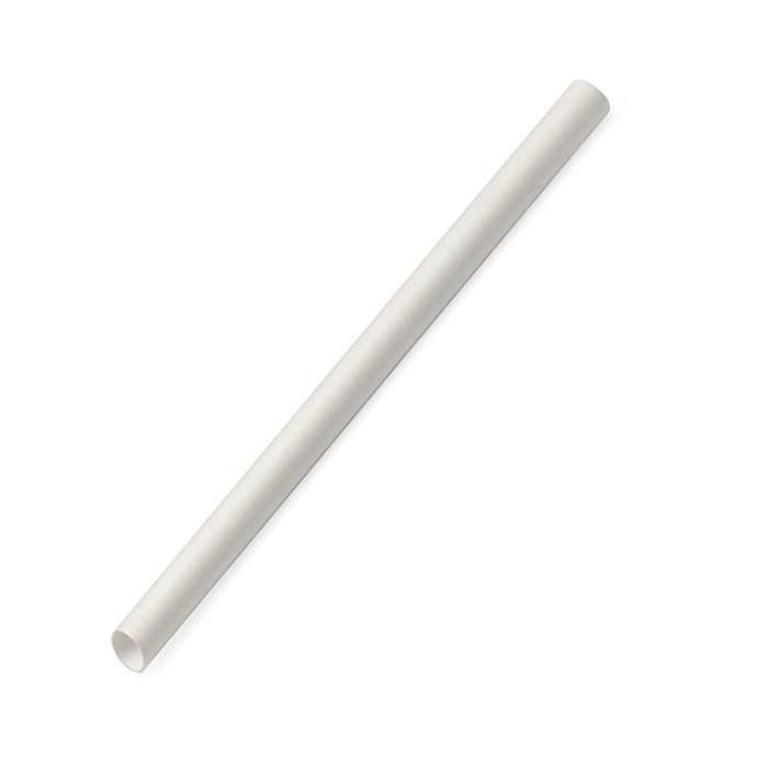 Paper Straw Bubble Tea Plain White 1000pc/ctn