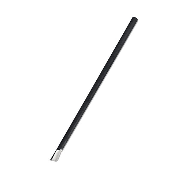 Paper Straw Spoon All Black 2500pc/ctn
