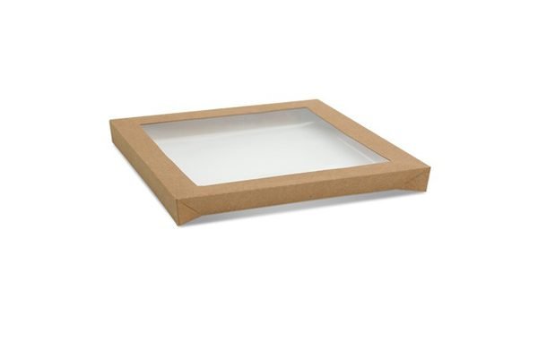 Square Catering Tray Lid Medium w PET Window 100pc/ctn
