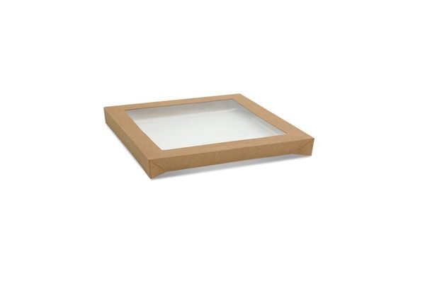 Square Catering Tray Lid Small w PET Window 100pc/ctn