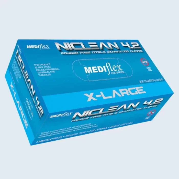 Mediflex Blue PF Nitrile Gloves (Powder Free) - CTN 2000