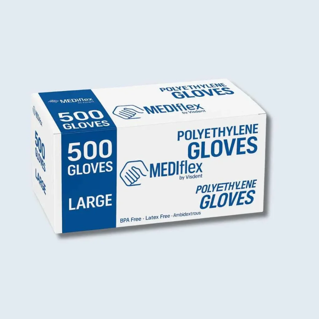 Mediflex Polyethylene Disposable Gloves: Food Safe & Latex-Free - CTN5000